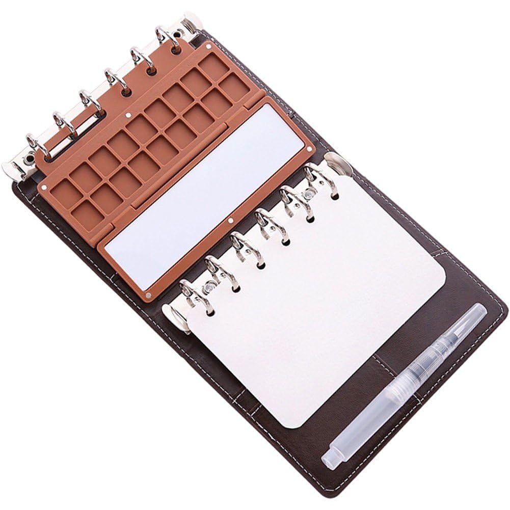 Set de acuarela de viaje A7 con paleta de pintura y carpeta para diario