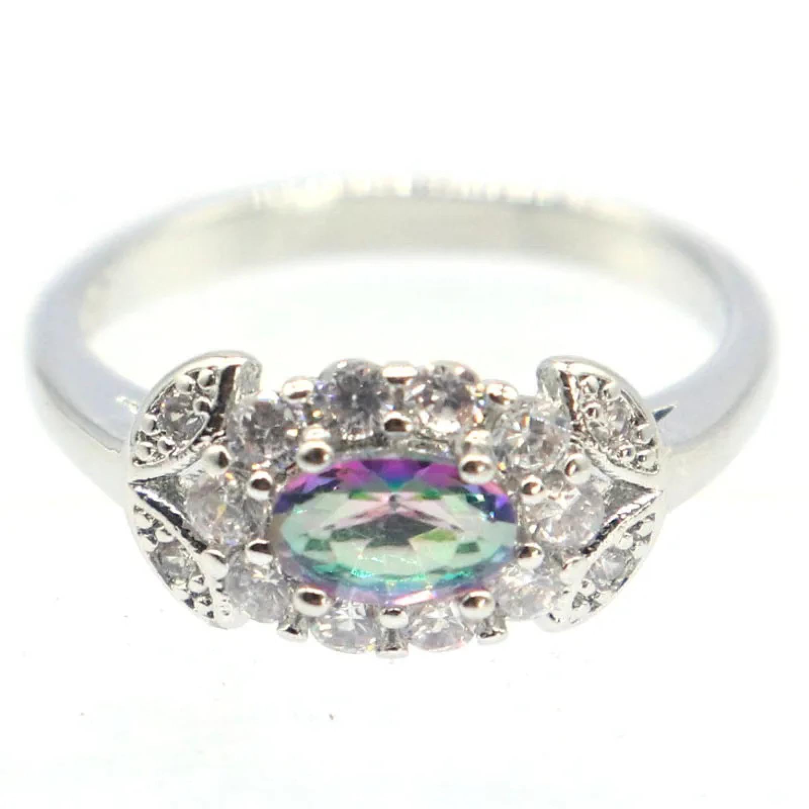 Ring Ringe Damen Bijouterie Herren 13 X 8 Mm Roter Rubin, Farbwechsel-Topas, Mystic Topas- Ringe, Viele Größen 7,75 Zultanitel