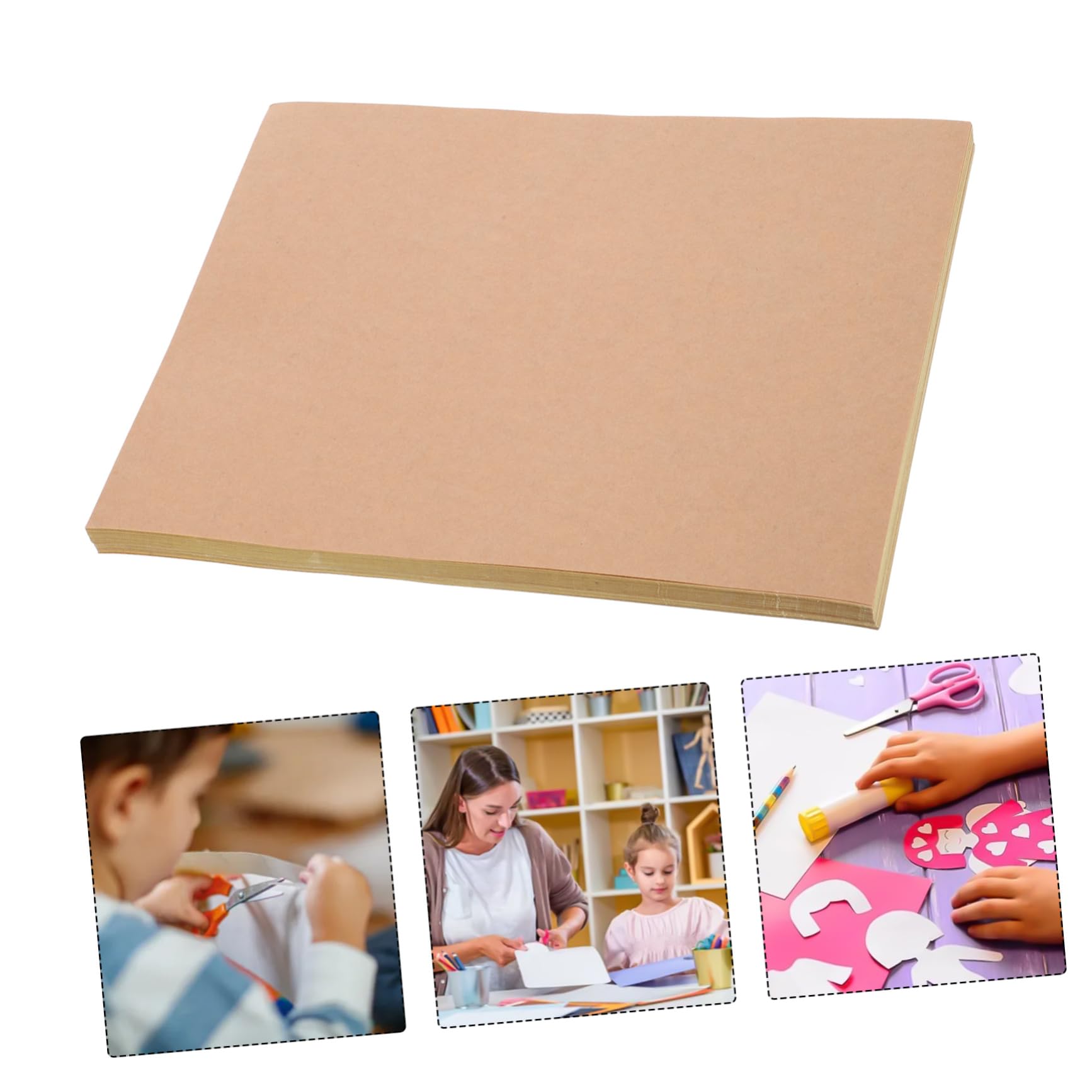 Hemobllo 50fogli Carta Kraft Adesiva Stampabile Etichette Adesive in Carta Kraft Adesivi Autoadesivi per Stampante Etichette per Ufficio e Scuola