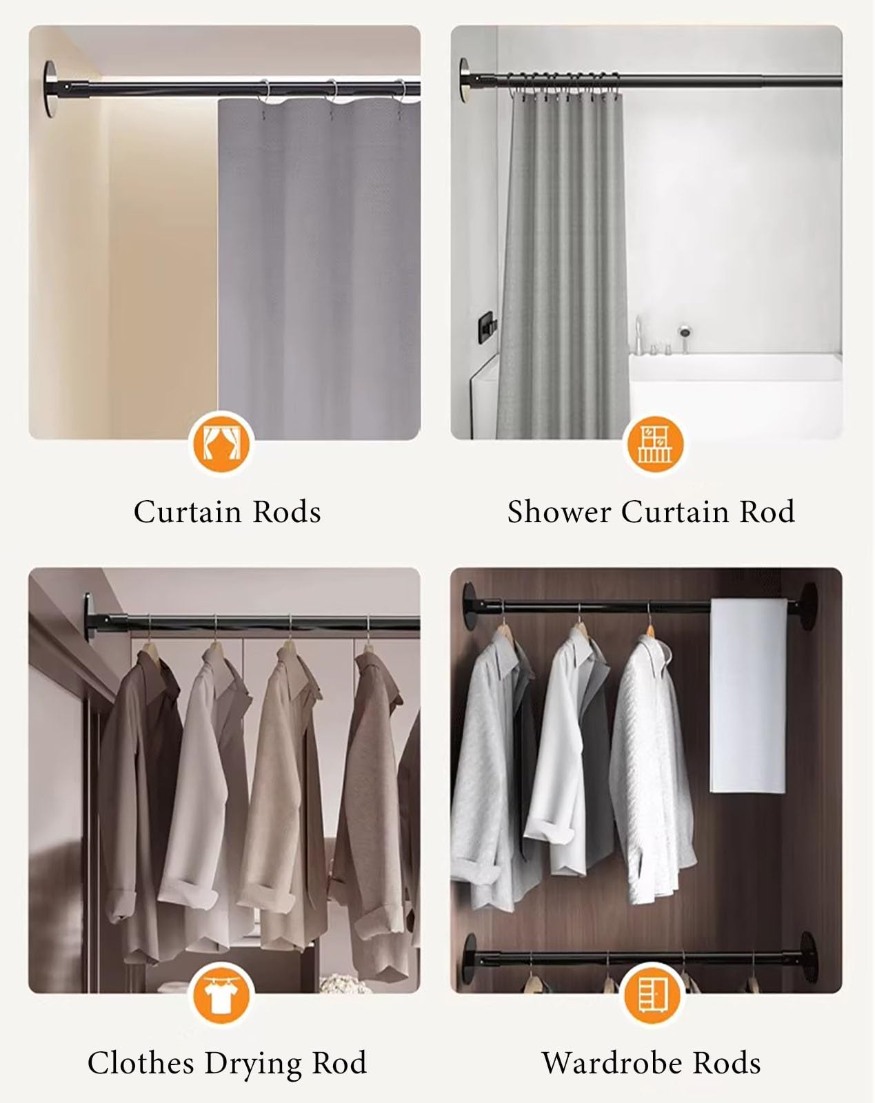 Barra de cortina de ducha de esquina ajustable blanca de 5575 cm, barra de metal para colgar ropa, perfecta para ahorrar espacio en tu baño.