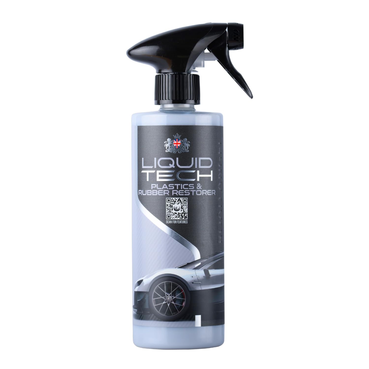Liquid Tech 500ml Back to Black Trim Restorer for Exterior & Interior Use - Car Plastic Restorer Black Bumper Restorer - Coating Agent for Automotive Plastics