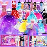 Sunrad 1500+ PCS Fashion Designer Kits for Girls with 6 Mannequins, DIY Arts & Crafts Sewing Kit for Kids Doll Clothes Making Toys, Birthday Gifts for Girls Age 6 7 8 9 10 11 12+