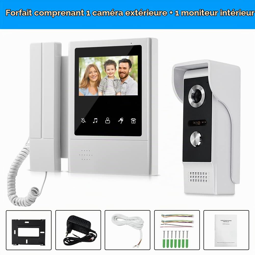 4,3inch TFT Couleur Câblé Porte Vidéo Interphone Système de Sonnette pour la Maison 700TVL IR Vision Nocturne Porte Interphone écran