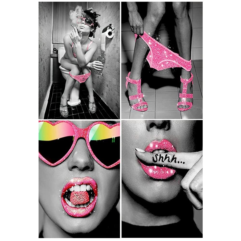 DCIDBEI 30x40/30CM 4 Pcs Diamond Painting Femme Brisée Pour