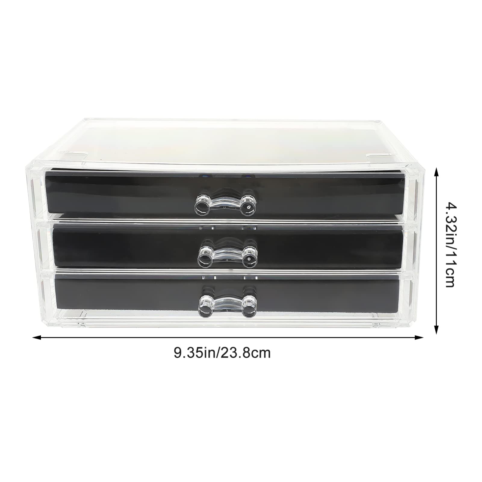 ifundom Mehrschichtige Schmuckaufbewahrungsbox aus Acryl Organizer für Halsketten Ringe und Ohrringe Schmuckschatulle mit Fächern für Schreibtisch Tragbar und Fusselfrei