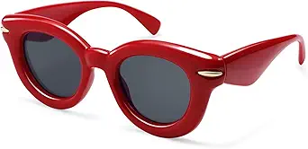 Cute Round Sunglasses for Women Men Trendy Chunky Thick Inflated Shades AP3695