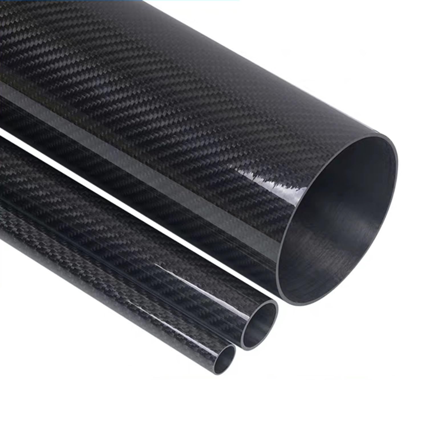 Tubos Huecos De Fibra De Carbono, Tubo Redondo Enrollado 3K, Brillante | Ligero, fácil de cortar, para drones RC, aviones, cuadricópteros, uso de bricolaje(21x15x1000mm)