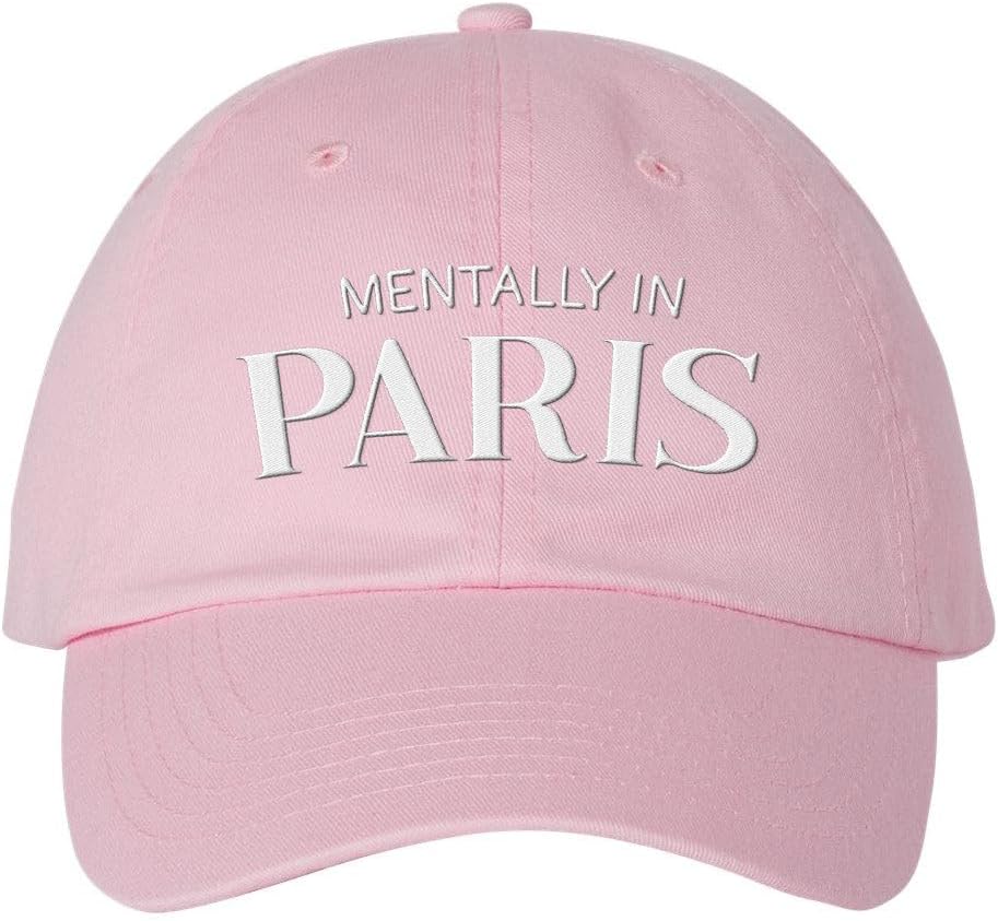Mentally in Paris Embroidered Baseball Cap Adjustable Cotton Dad Hat