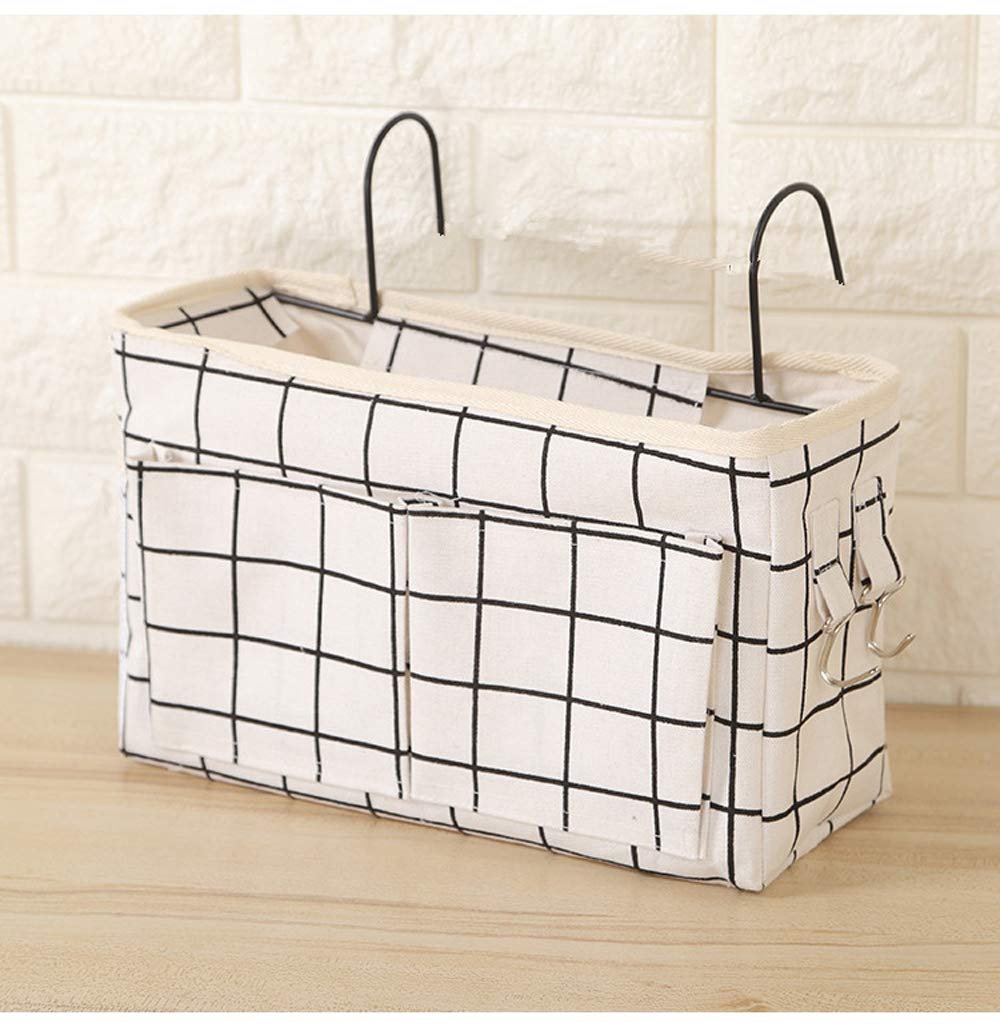 Homieco Bedside Pocket Bedside Caddy Hanging Storage Organiser Bag Mattress Beds Tablet Magazine Holder with 4 Pockets for Remote Control Book Newspaper Phone Water Bottle