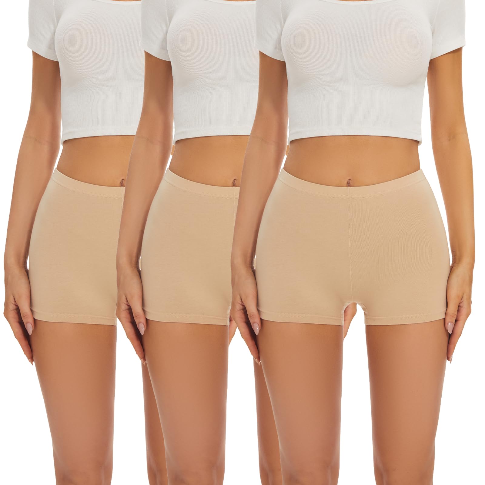 SIHOHAN Boxershorts Damen Baumwolle Radlerhose Damen Kurz für Kleid Bauchweg Unterhosen Nahtlos Unterziehhose Doppelter Schritt Panties