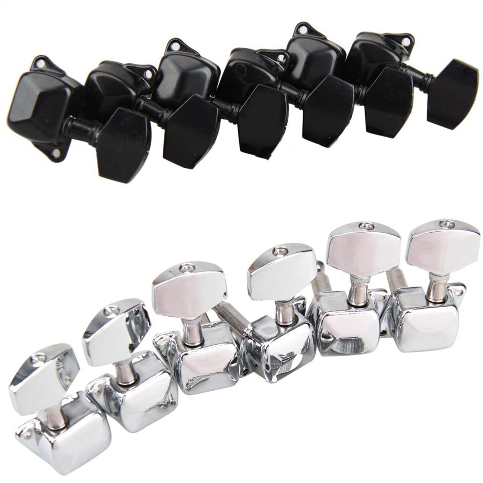 Tuner Mechaniken Knöpfe Gitarre 2 Farben 3x3 Semiklosed Tuning Pegs Machine Heads Für Gitarrenzubehör