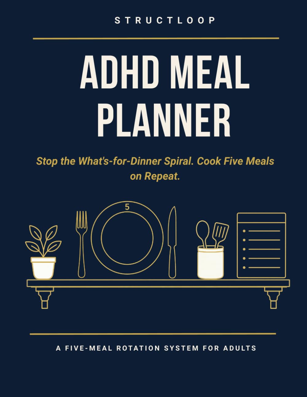 ADHD Meal Planner: Stop the 6 PM Spiral — A No-Recipe Meal System with Two Frameworks, One Tool, and 40 Ready-to-Eat Combinations for Adults Who Don't Want to Cook (StructLoop ADHD Systems)