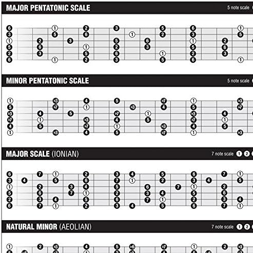 MINI Creative Guitar Poster 24" x 36" + Guitar Chords, Scales and Triads Cheatsheet Pocket Reference 3 PACK • Best Music Stuff