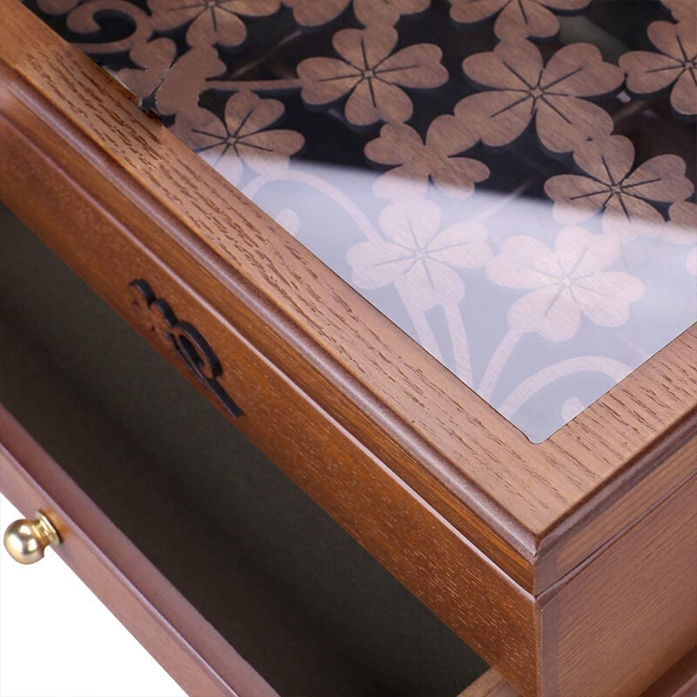 Pudełko na biżuterię, Wooden Jewelry Box Storage Organizer 30 x 22 cm(Double layer)