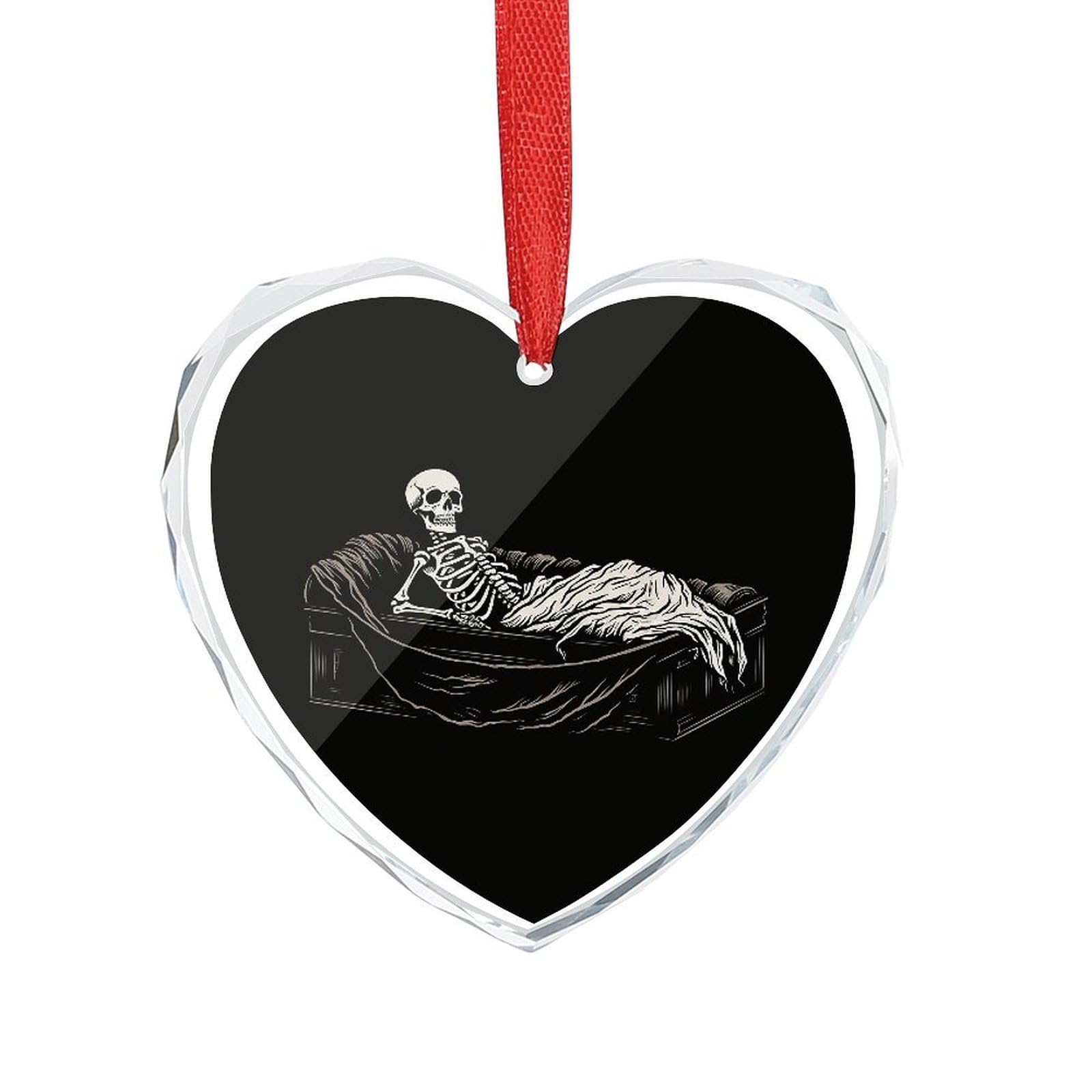 Wsoihfec Style Skeleton In The Coffin Engagement Gifts For Couples, Glass Ornaments Just Married Bridal Shower Decor, Heart Keepsake Decor For Bride & Groom