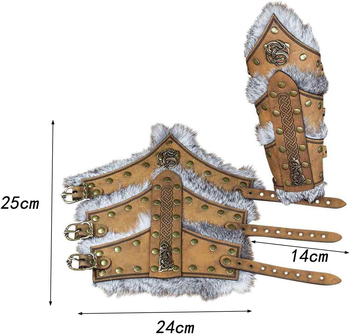 [Geardeangloow] 2のセットテーマパーティーコスチュームマスカレード用PUレザーガントレットリストバンドアームガード