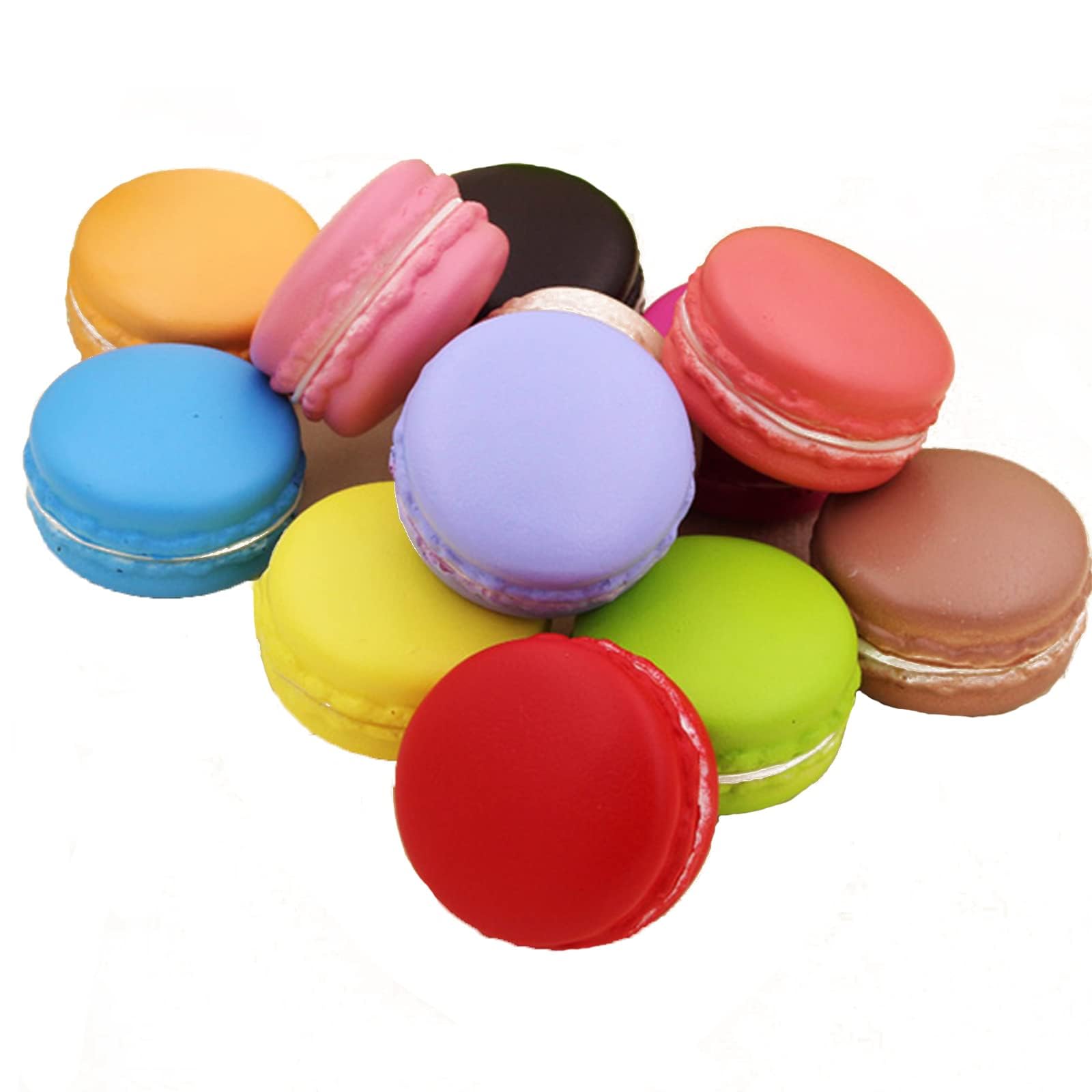 JYCRA 12PCS Artificial Macaroons Cookies, Simulation Macaron Cake Fake Marcaroon Bread Photo Prop Decoration Artificial Dessert Cake Coffee Shop Home Wedding Decoration