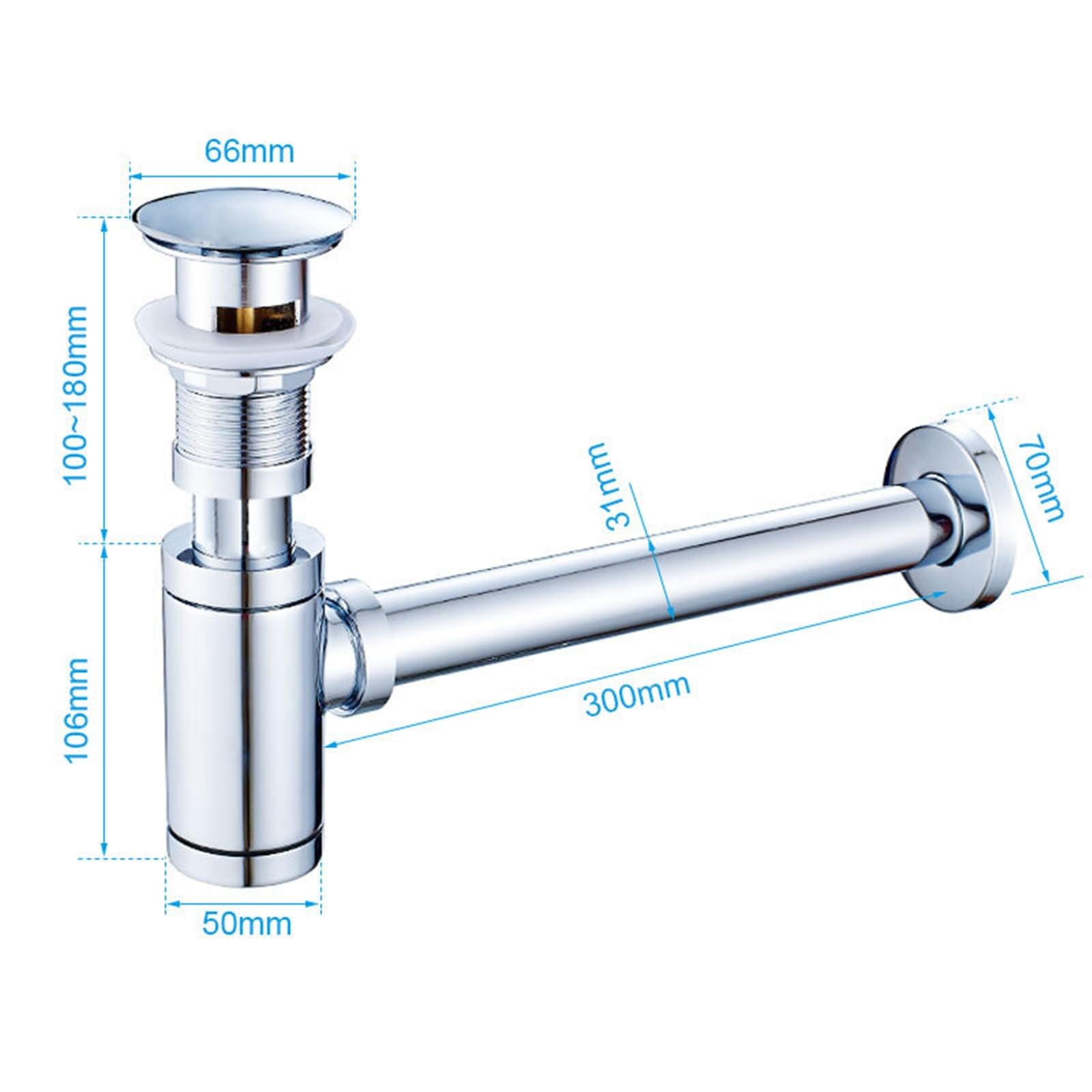 Tapón de drenaje emergente for lavabo baño con sifón y rebosadero, kit desagüe for fregadero Para Lavabo De Baño y Lavabo(With Overflow Drain)