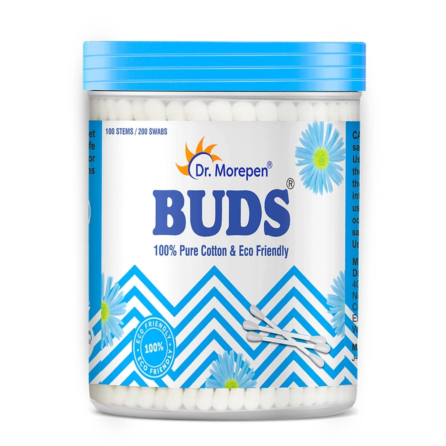 DR. MOREPEN BUDS 100% Pure Cotton & Eco-Friendly Paper Earbuds - 100 Cotton Buds Pack of 1