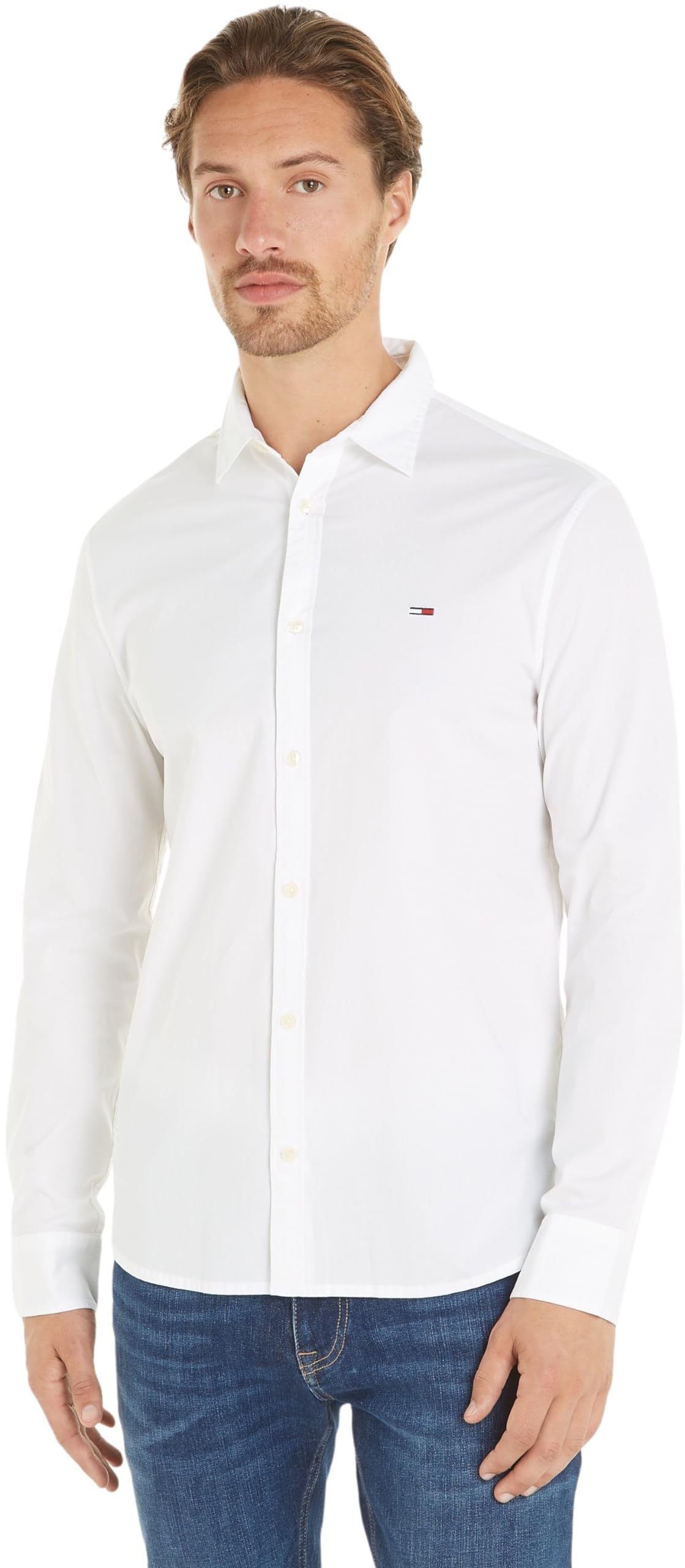 Tommy Jeans Camisa Hombre Poplin Shirt Manga Larga