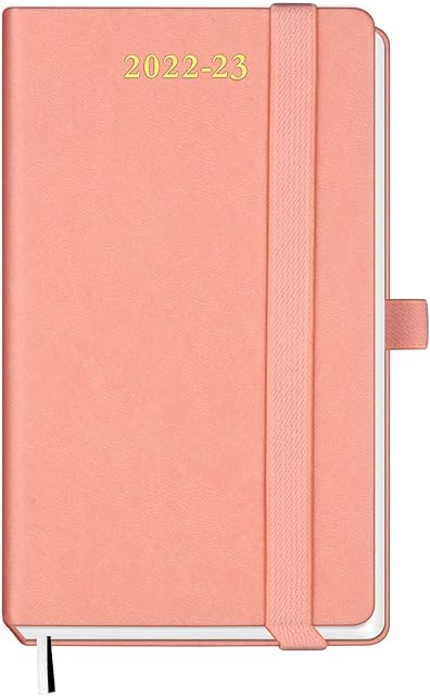 BEZEND Pocket Diary 2023 Week to View Small 15.5 x 9 cm [Pink] 2023 Slim Planner A6 with PU Leather Hardback & FSC® -certified Paper