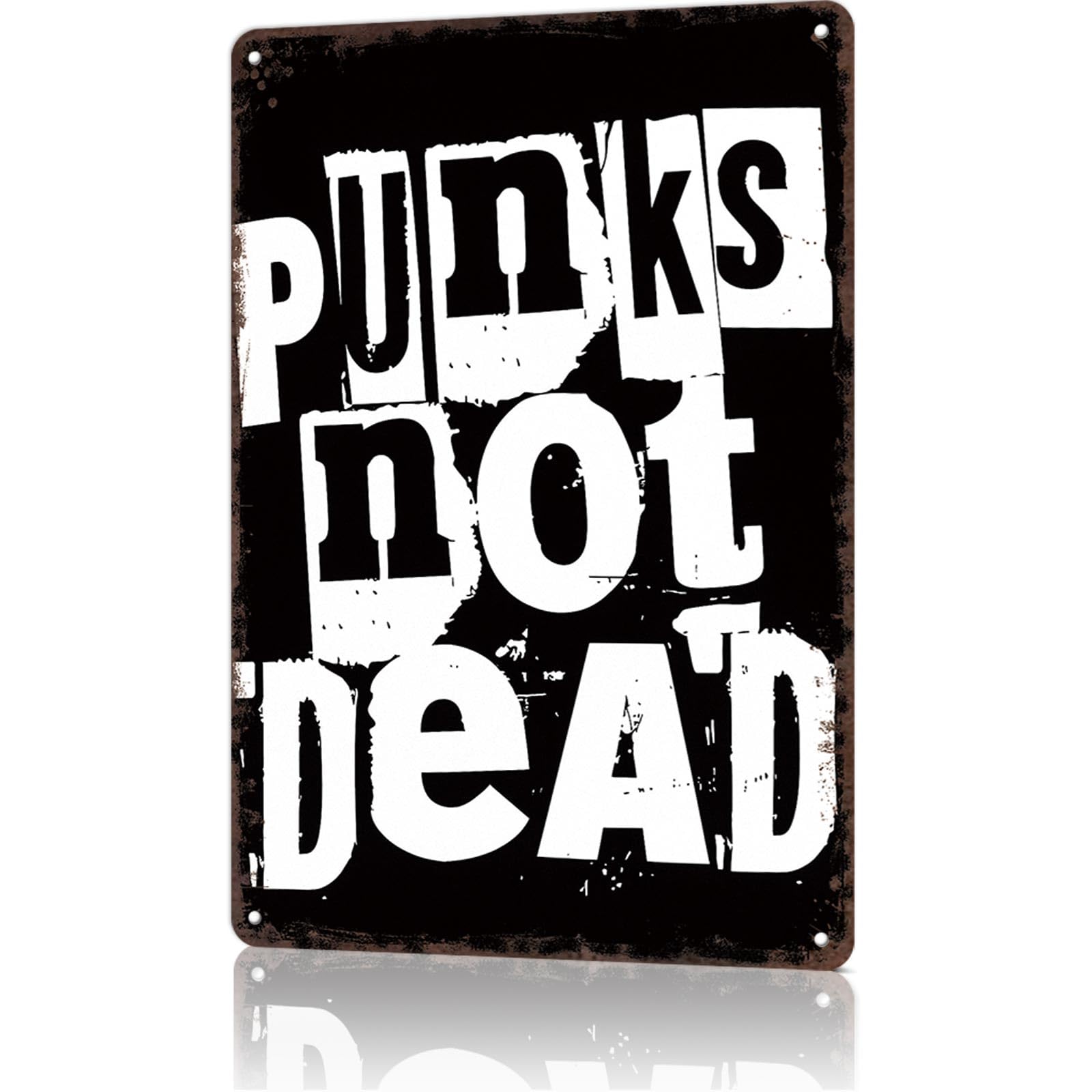 KWQDOZF Funny Metal Sign Vintage PunksDead Poster Wall Art for Office Dorm bedroom Bar Garage Decor 8X12inch