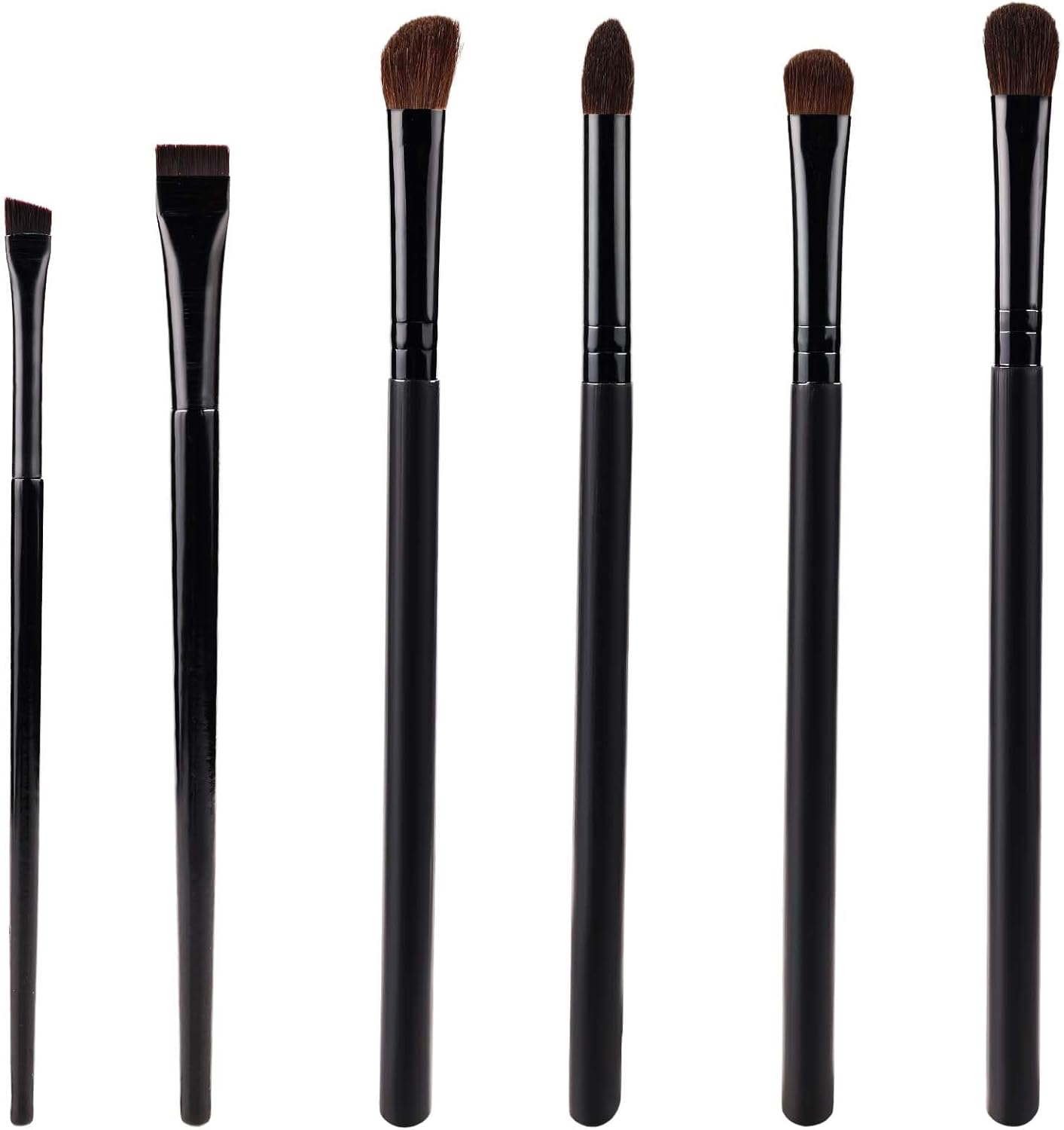 6pcs Eye Shadow Brushes, Beveled Precision Eyeliner Brush Kit Flat Thin