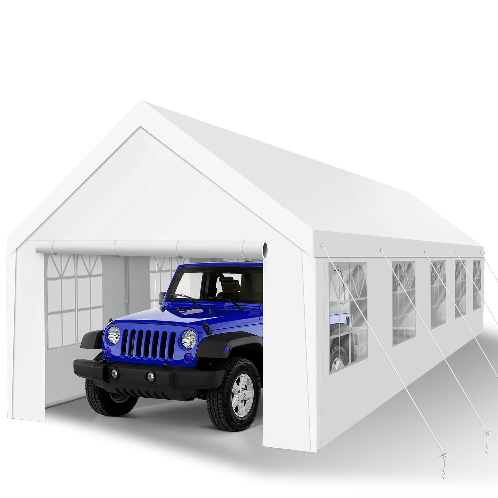 Heavy Duty Carport, Spacious 16'x32' Outdoor Shelter Portable Garage, Waterproof Canopy with Easy Assembly & All-Weather Protection