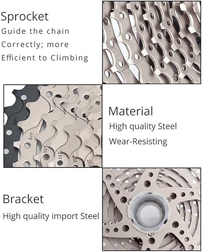 Miniatura 5 de Casete MTB 8 velocidades 11-32T 11-36T 11-40T 11-40T 11-42T Casete de bicicleta de relación amplia Piñón de casete de bicicleta compatible con