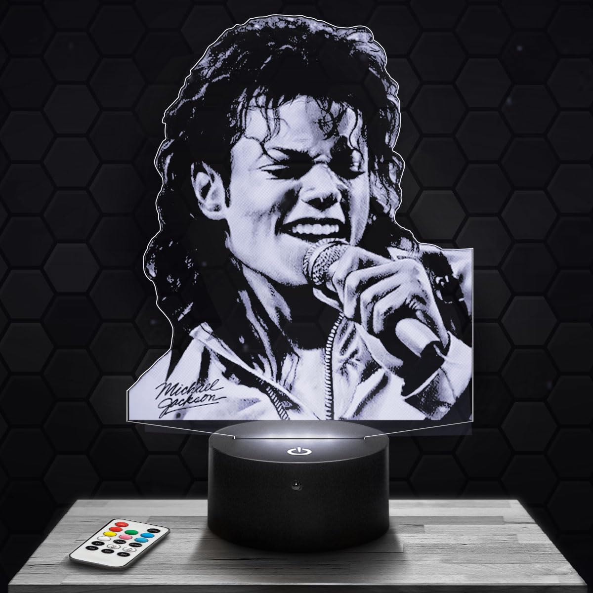 Lampephoto.frBedside lamp - M. Jackson Night Light 3D LED Lamp Illusion, Christmas Gift idea for boy and Girl Birthday Night Light for Child or Adult Bedroom