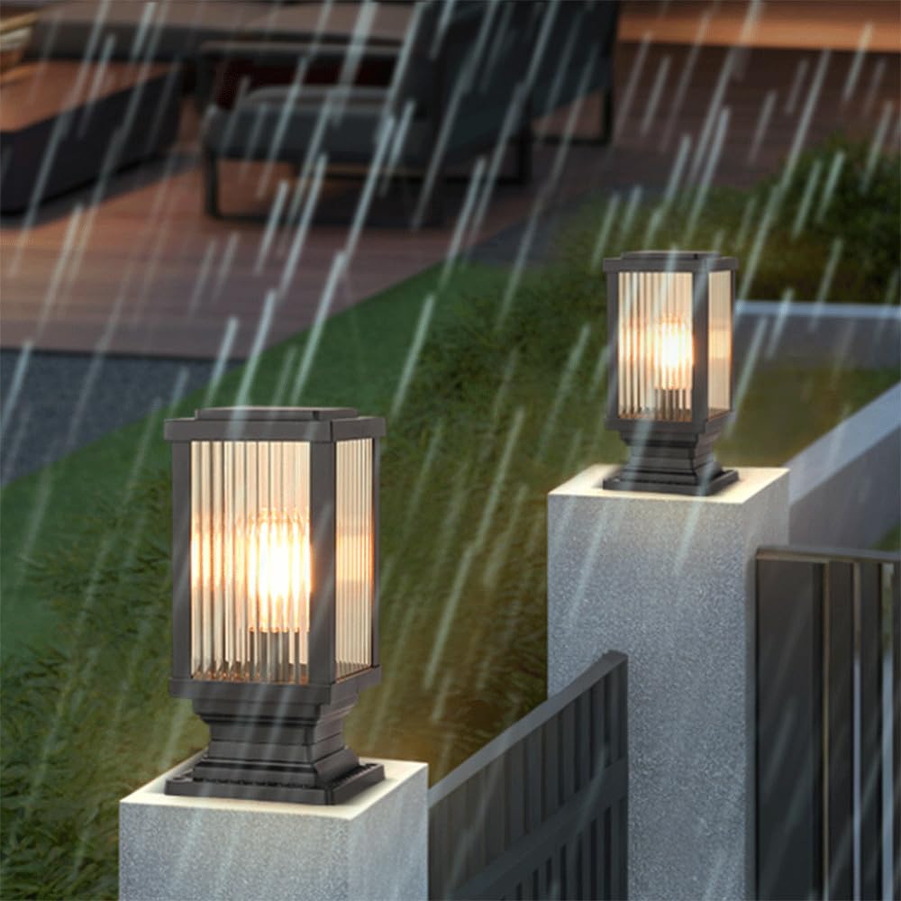 Lampes Solaires Pour Poteaux D'extérieur, Lanternes LED Étanches En Aluminium Moulé, Verre Haute Transparence, Résistantes Aux Intempéries Et Aux Tempêtes, Idéales Pour Jardin, Terrasse