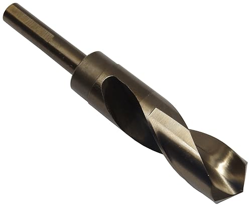 Drill America - Broca de cobalto de vástago reducido serie DWDCO, (3364" - 1-12"), ángulo de corte 135 grados, vástago de 12", espiral de 3",