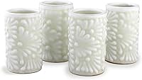 Vista 10 de Juego de 4 vasos de chupito Talavera auténticos mexicanos para tequila - Pintados a mano - 2 Oz (Flores naranjas)