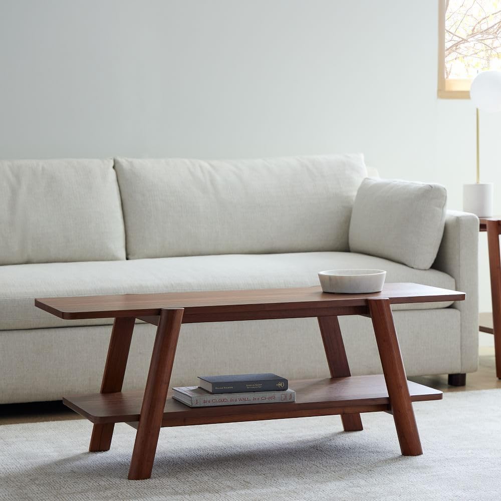 Sheesham Wood Coffee Table with Storage| Modern Center Table for Living Room | Mid Century Wooden Tea Table (Walnut Brown)-image-23