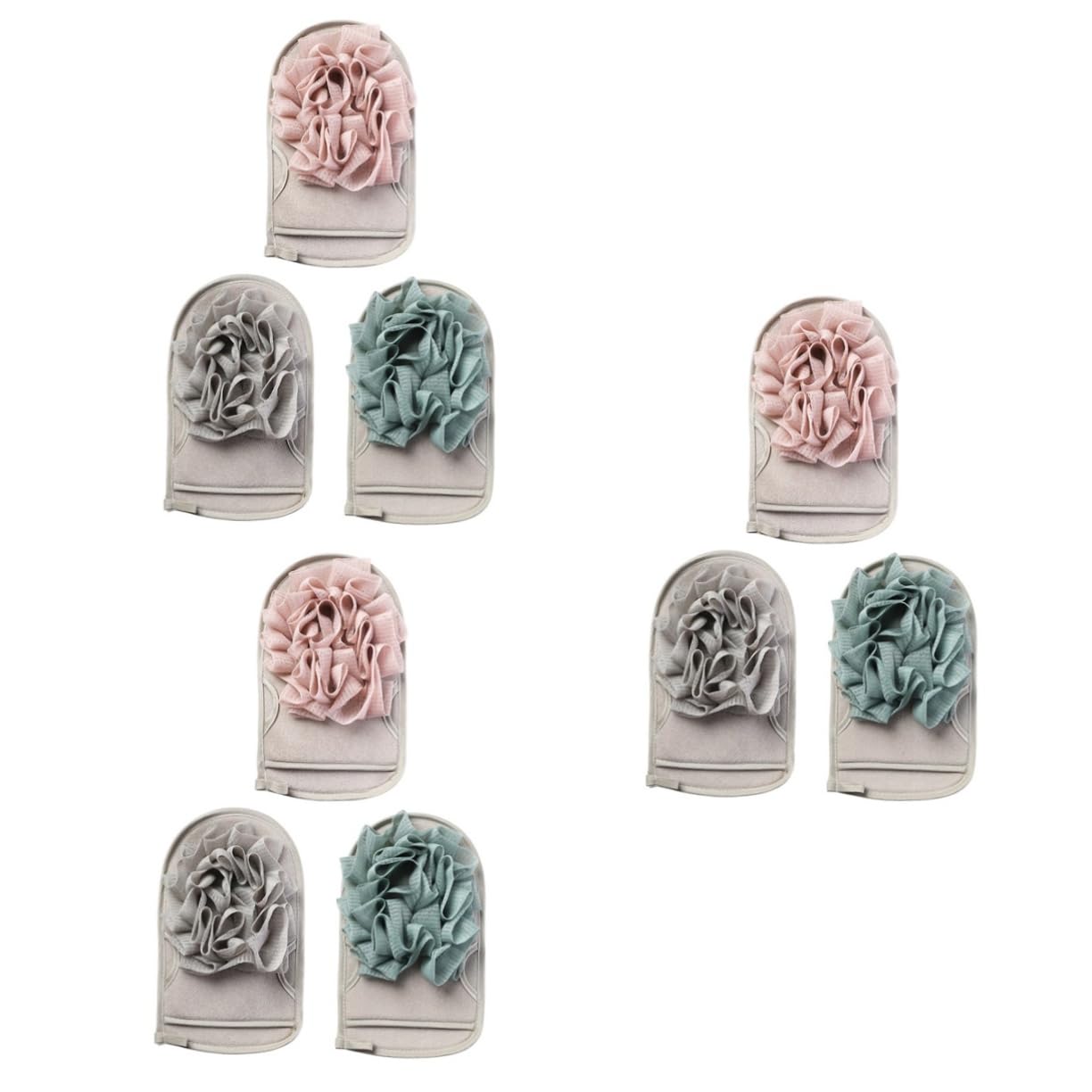 Mikinona 9piezas Guantes De Ducha Exfoliantes De Doble Cara Para Hombres y Mujeres Para Eliminar Muerta y Impurezas De Limpieza Corporal Colores Aleatorios
