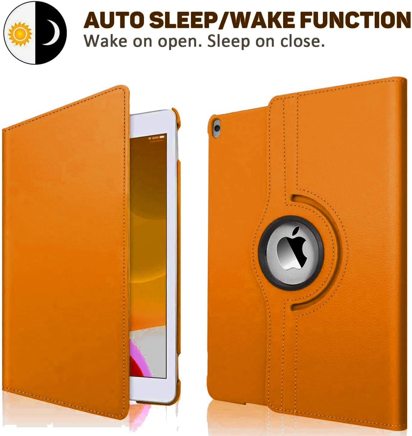 New iPad Air 3 Case 2019(3rd Gen)/iPad Pro 10.5 2017 Case,360 Degree Rotating Stand Smart Cover with Auto Wake Up/Sleep Feature for Apple iPad 10.5" Case (Orange)