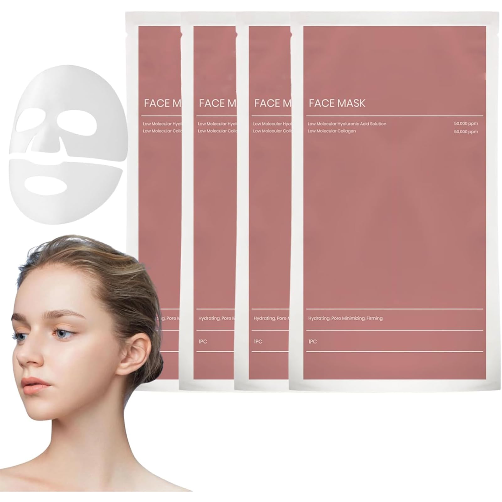 Bio Deep Collagen Mask Overnight - Bio Collagen Mask - Overnight Facial Masks - Face Masks Beauty - Hydrating Masks Nourishing Face Care - Large Size Package(4PCS)