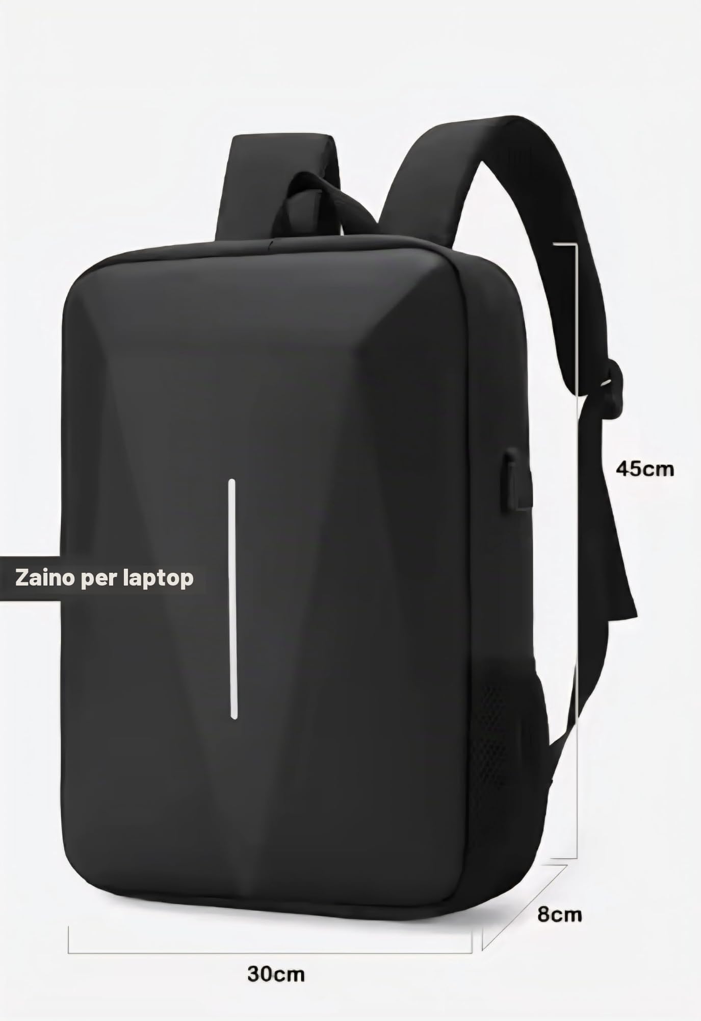 Zaino Laptop Business 15.6” Hard Shell Impermeabile con Porta USB, Antifurto, Compatibile EasyJet Bagaglio a Mano Gratuito, Zaino Uomo Donna Viaggio Lavoro PC