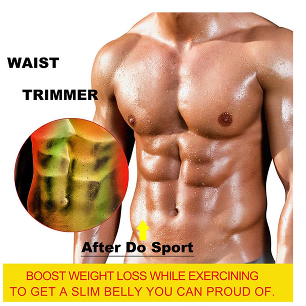 Shapewear Herren Bauchweggürtel Schwitzgürtel Fitness Sauna Gürtel zum Fettverbrennung Taille Trimmer Bauchgürtel Abnehmen Waist Trainer Verstellbarer Body Shaper Bauchweg Taillenformer S-2XL