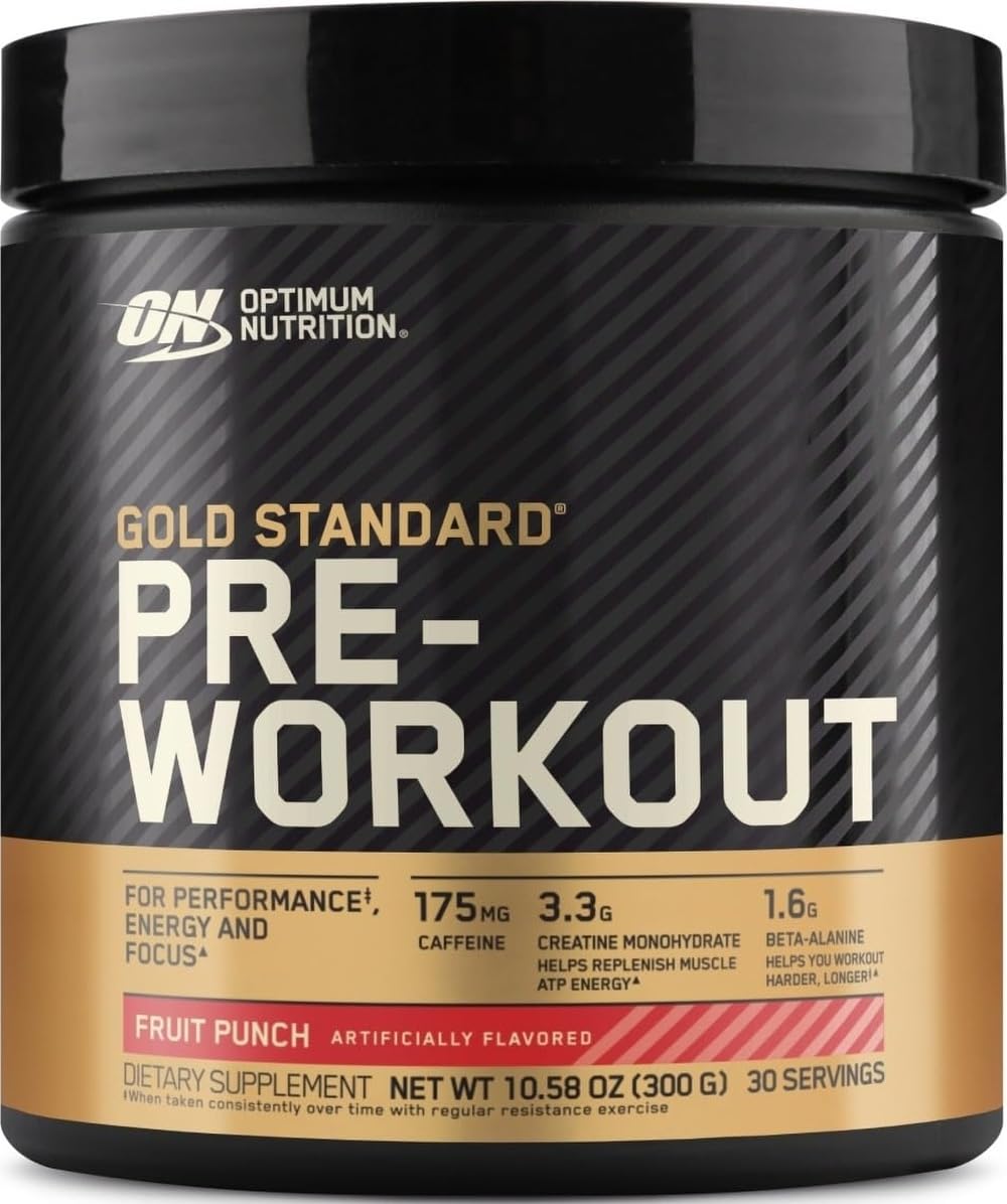 Optimum Nutrition Gold Standard Pre-Workout Powder, Fruit Punch, 10.6 Oz | Pre-Workout Powder with Caffeine, Creatine Monohyd