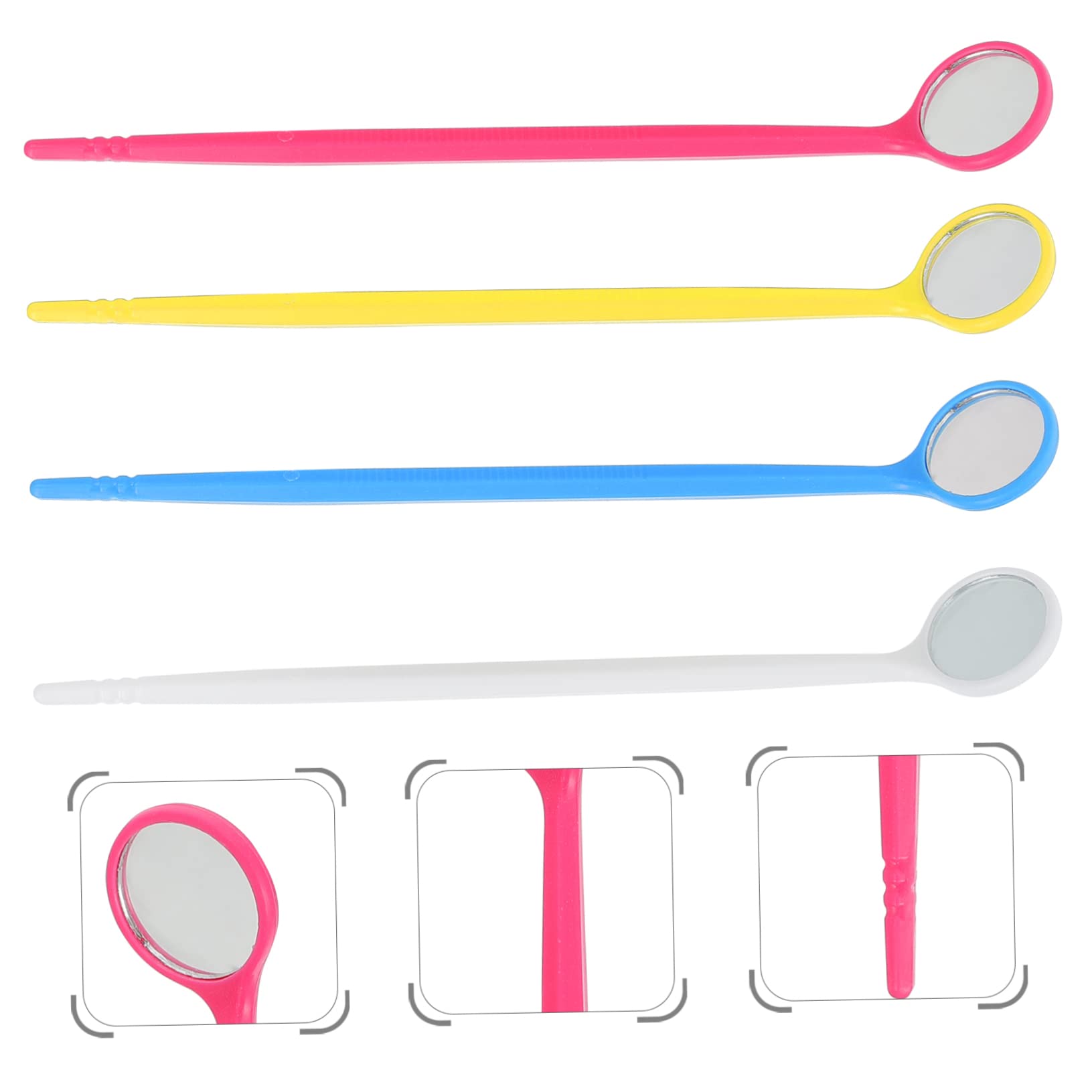 Alipis 3 Set Specchietti Dentali Colorati Per Ispezioni Kit Cura Della Bocca Per Dentisti E Ortodontisti Facile Da Usare Sicuro E Pratico 20 Pezzi*3