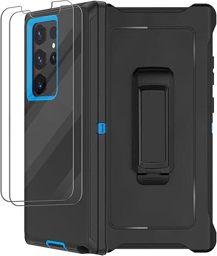 Miniatura 8 de Funda para Samsung Galaxy S23 Ultra con funda de clip para cinturón, 2 protectores de pantalla, grado militar resistente a prueba de golpes de