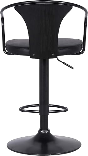 Miniatura 5 de Armen Living Taburete ajustable Eagle, color negro