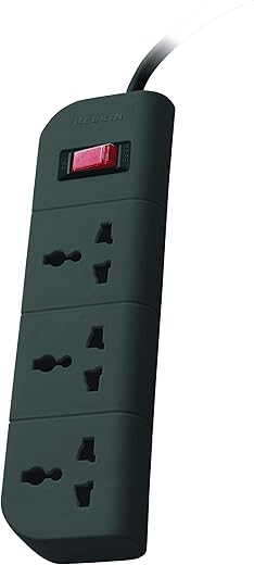 Belkin 3-Socket Surge Protector Universal Socket with 5ft (1.5-Meter) Heavy Duty Cable Overload Protection, Extension Cord Comes with 5 Years…