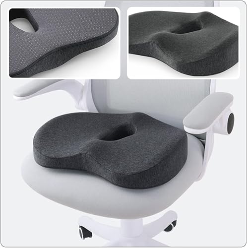 Miniatura 6 de Operitacx Almohadillas de asiento de automóvil, cojín de espuma para silla para aliviar el dolor de espalda, dolor de coxis, disco degenerador de