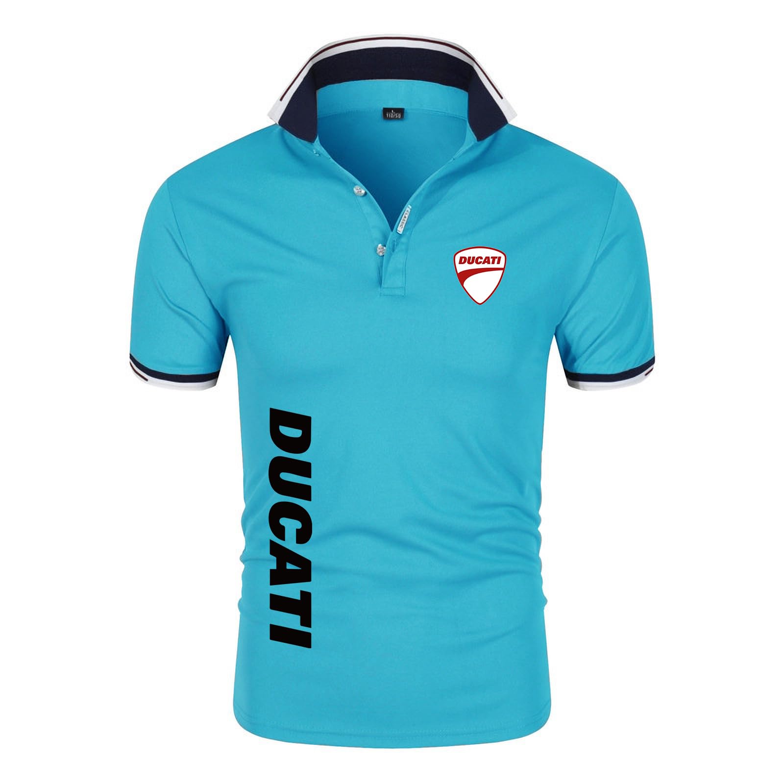 LSTQPK Polo para Hombre Camiseta para Ducati Estampado Moto Camisetas Polos con Solapa Ciclismo Manga Corta Golf Tenis Tops Camiseta - Regalo para Adolescentes