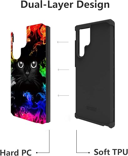 Miniatura 4 de Funda para Galaxy S22 Ultra, resistente 2 en 1 de doble capa híbrida de policarbonato duro y silicona suave a prueba de golpes, funda de protección