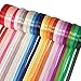 PAXCOO 25 Colors Fabric Ribbon Silk Satin Roll 2/5" for Crafts Sewing Gifts Hair Bows Wedding Decor