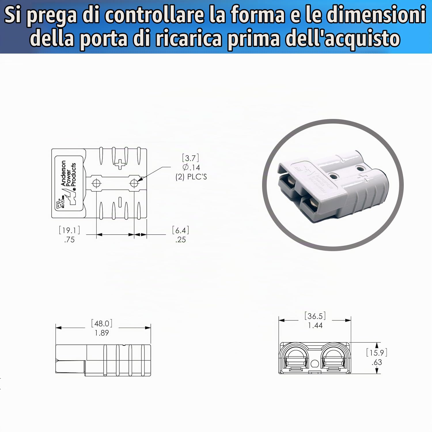 Caricabatterie LiFePO4 da 29,2 V 10 A con indicatori LED, supporta la ricarica rapida, esterno blu con connettore Anderson grigio da 50 A