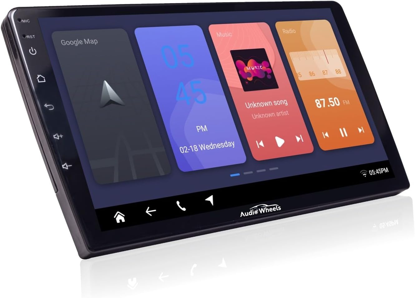 Audio Wheels 10 Inch Android Multimedia Player | AUTOLINK Series | 2GB RAM 32GB ROM | 360° Camera Compatible | CarPlay & Android Auto | IPS Display | 4x50W Hi-Fi Sound | Split Screen | 1 Year Warranty